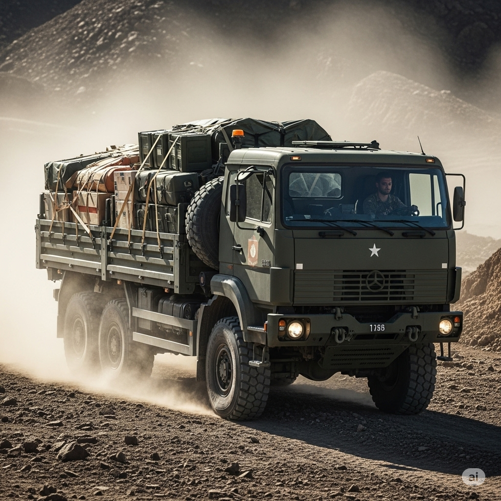 Transport Army vehicle truck driving